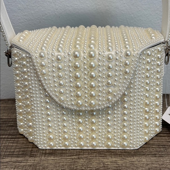 Alessia | Mini Structured Pearl Bag with Crossbody Strap - Picture 3 of 10